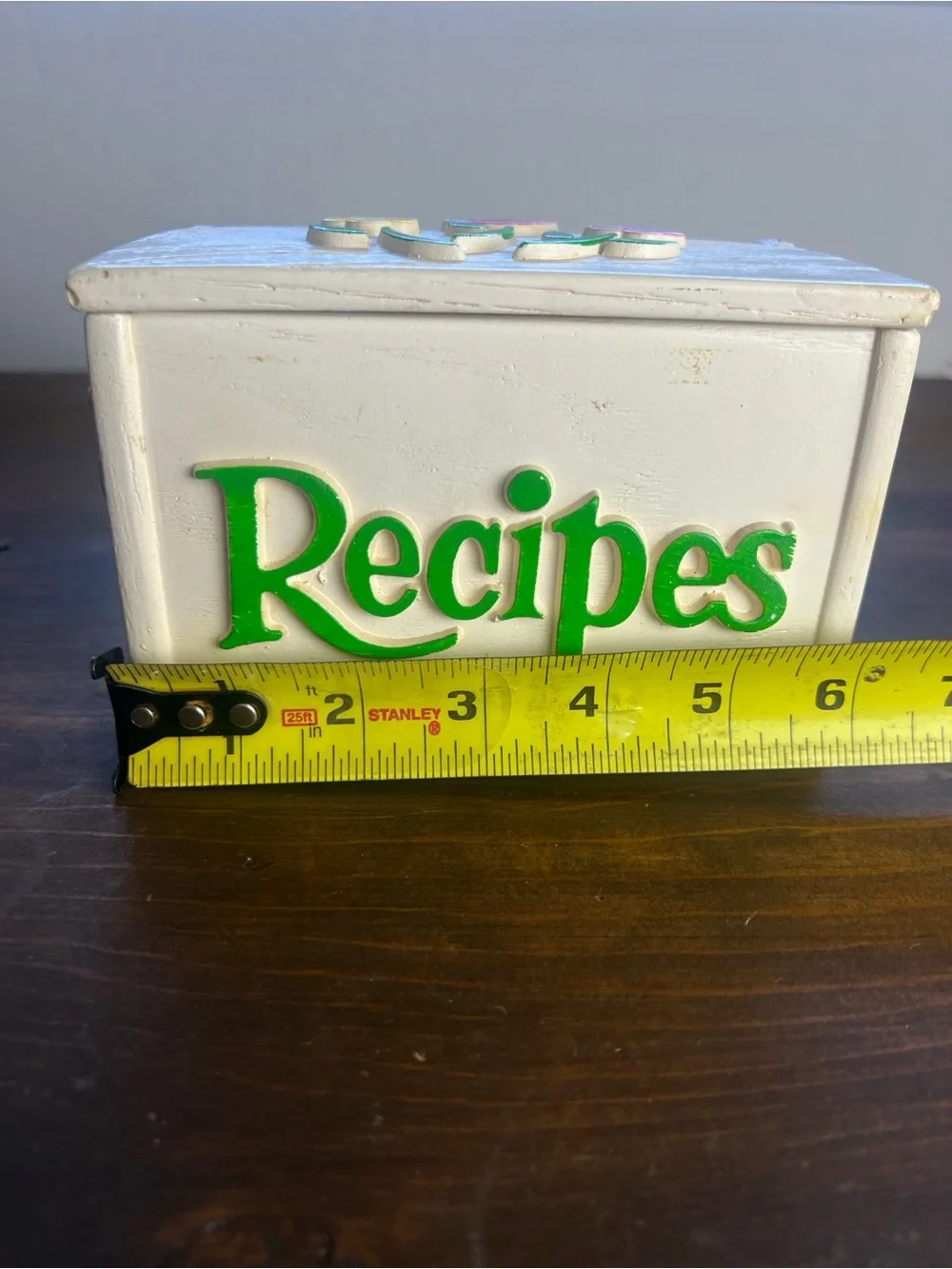 Vintage 60s wooden Floral Recipe Box
